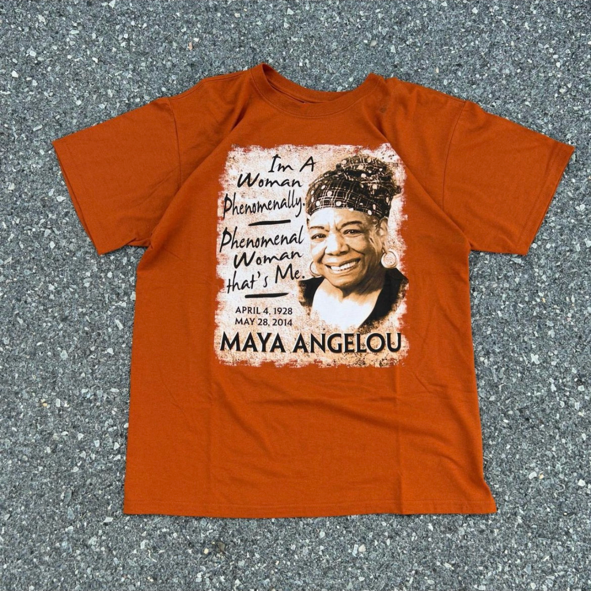 Vintage Orange Black History Tee - M