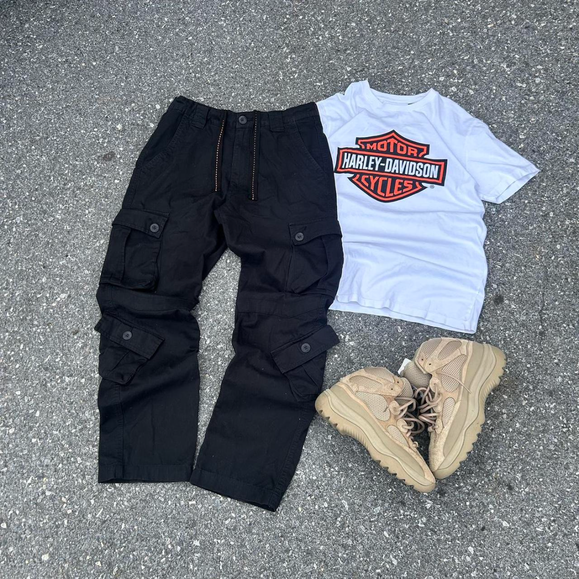 Vintage White Harley Davidson Graphic Tee - M