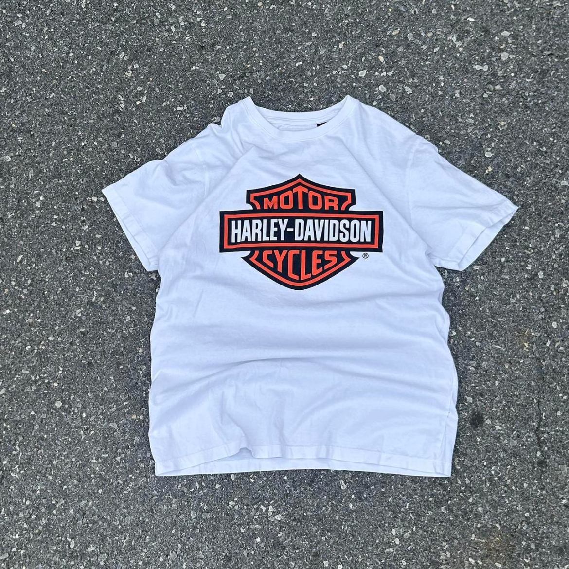 Vintage White Harley Davidson Graphic Tee - M