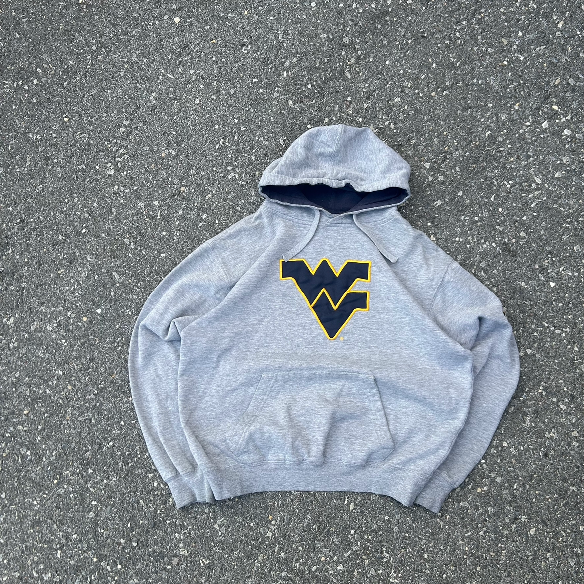 Vintage Grey College West Virginia Hoodie - S