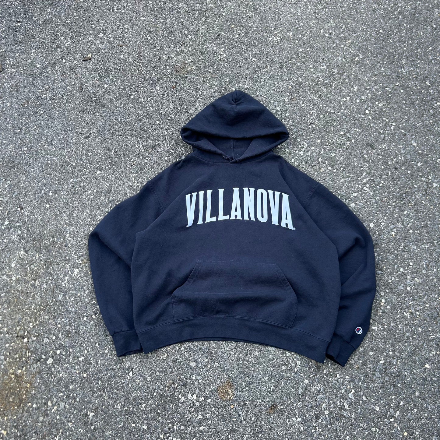 Vintage Champion Navy Villanona College Hoodie - L