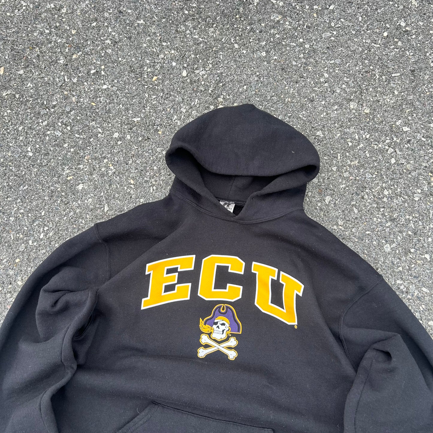 Vintage Black ECU College Hoodie - XL