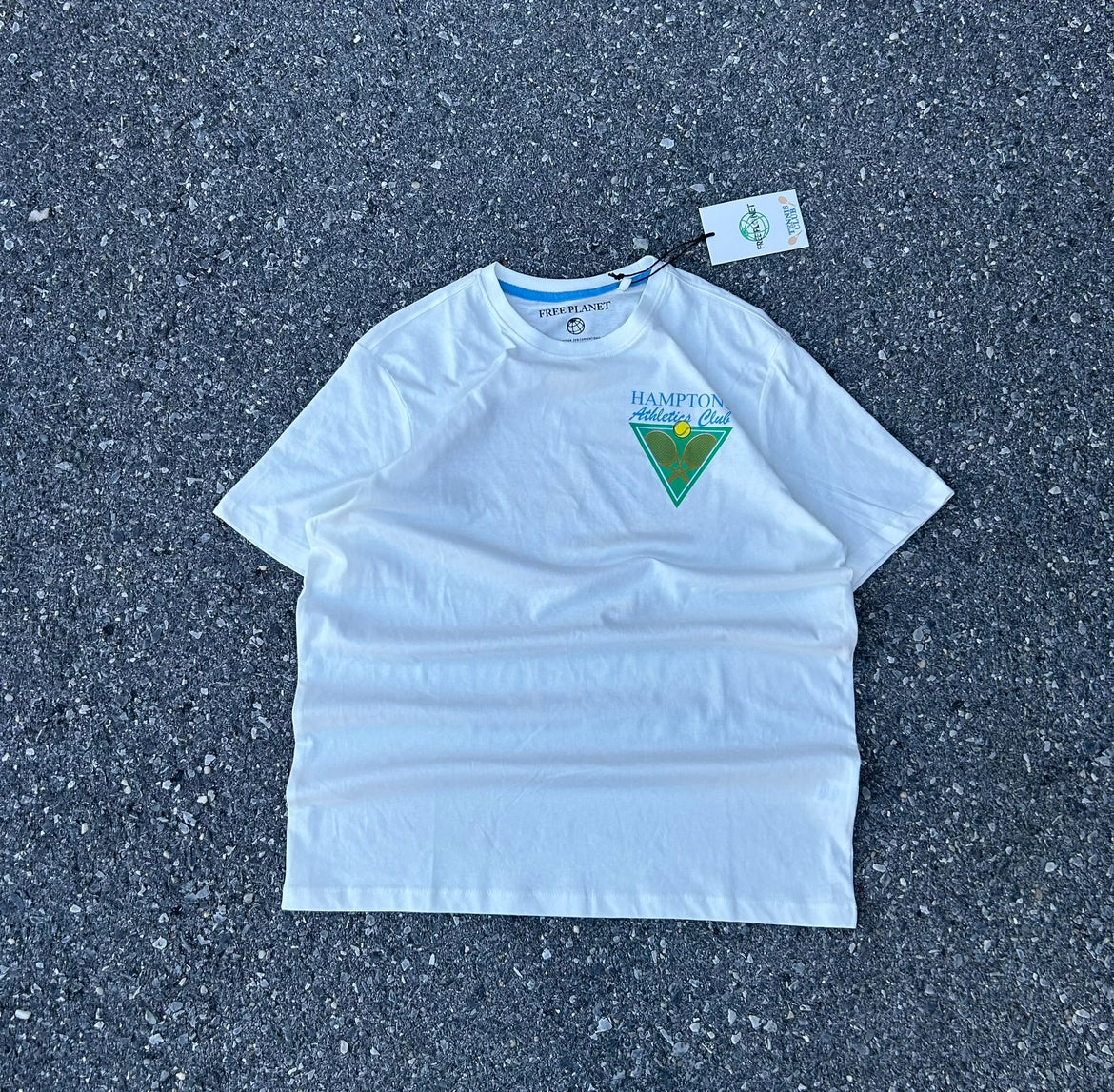 White Tennis Graphic Tee - M