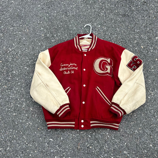 Vintage Guess Red Varsity Jacket - M