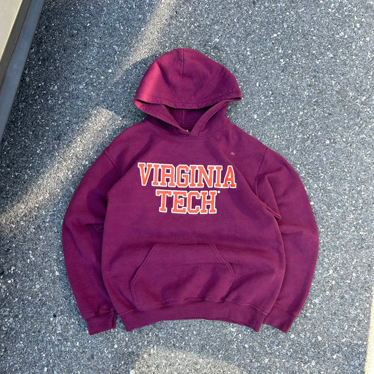 Vintage Burgundy College Hoodie - S