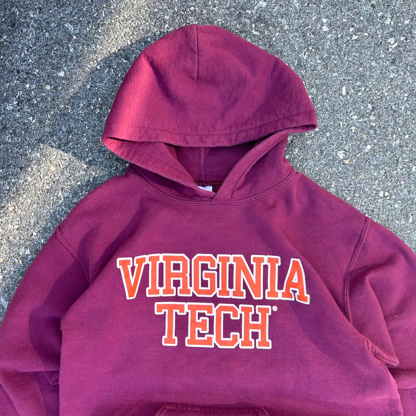 Vintage Burgundy College Hoodie - S