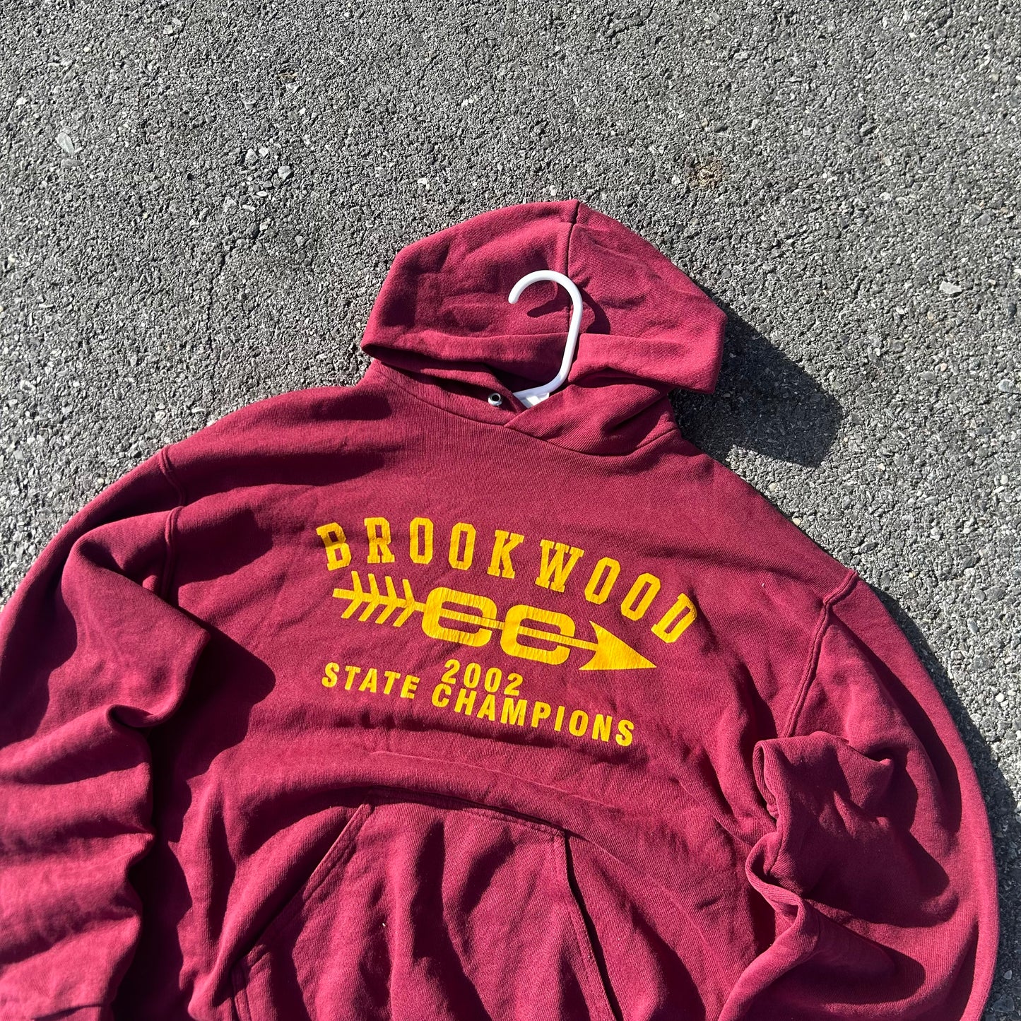 Vintage Burgundy Sports Hoodie - M