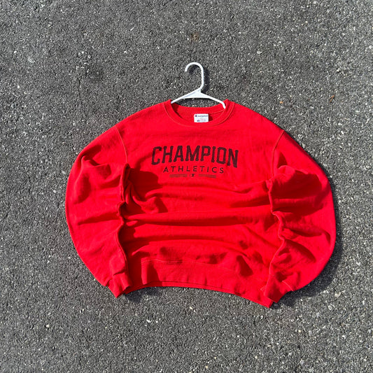 Vintage Red Champion Sweatshirt - M