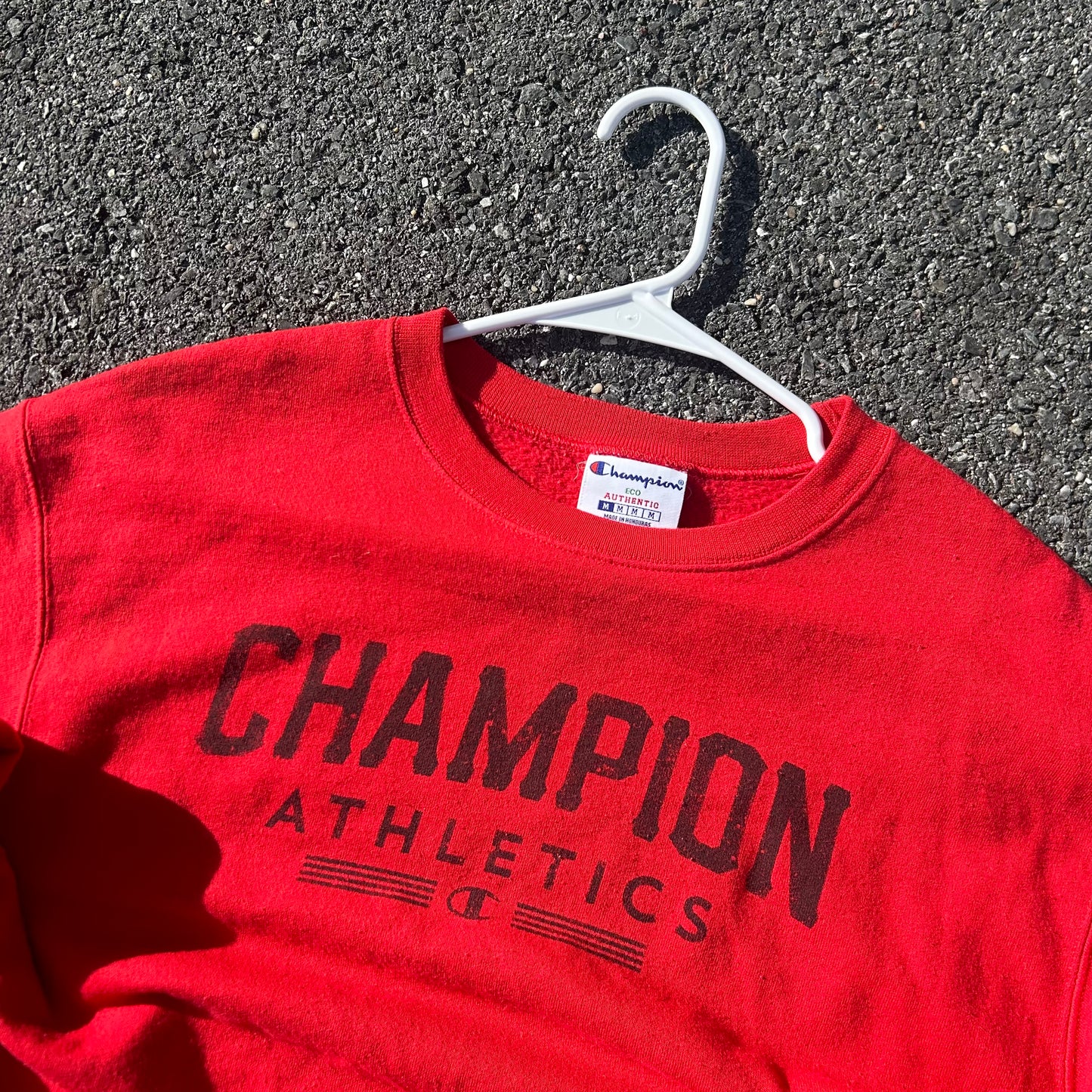 Vintage Red Champion Sweatshirt - M