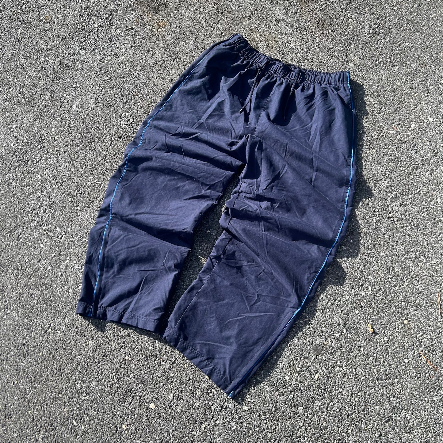 Vintage Navy Baggy Trackpants - M