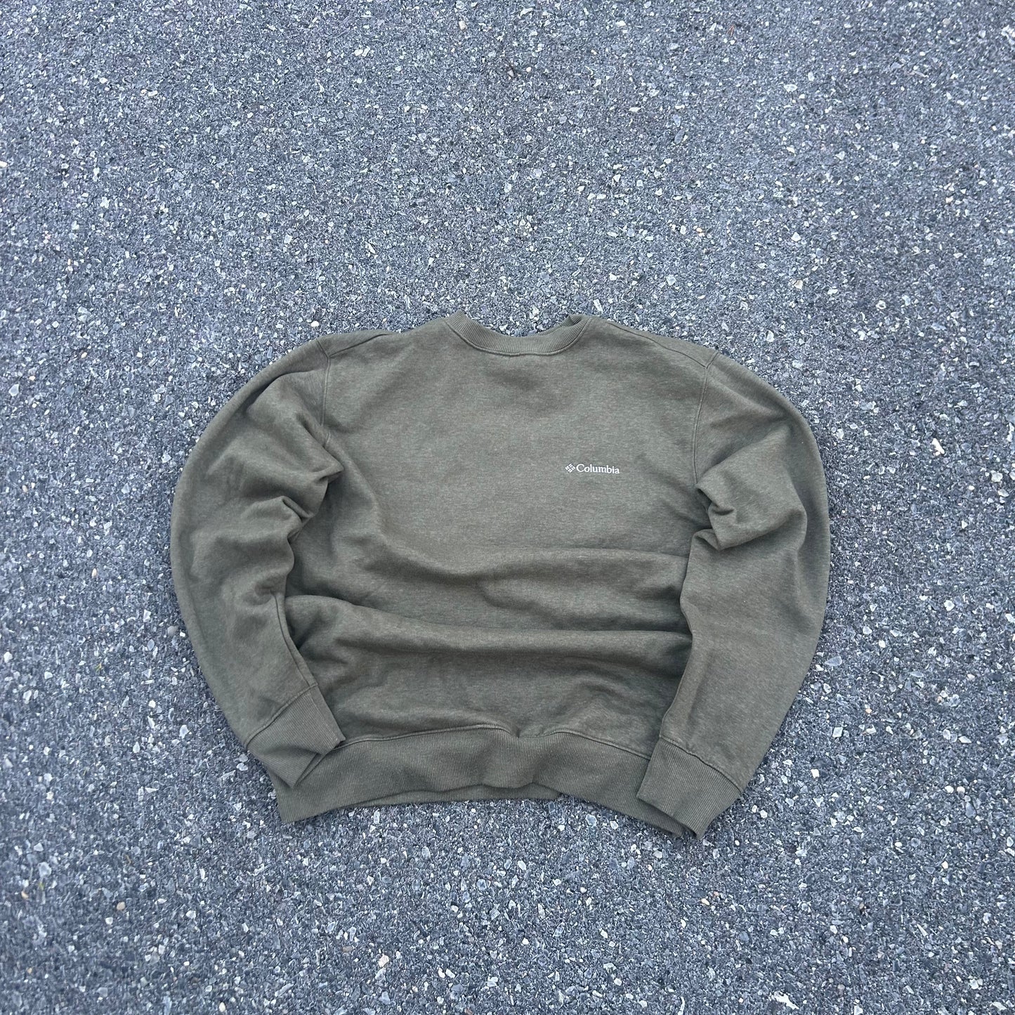 Vintage Olive Green Columbia Sweatshirt - M