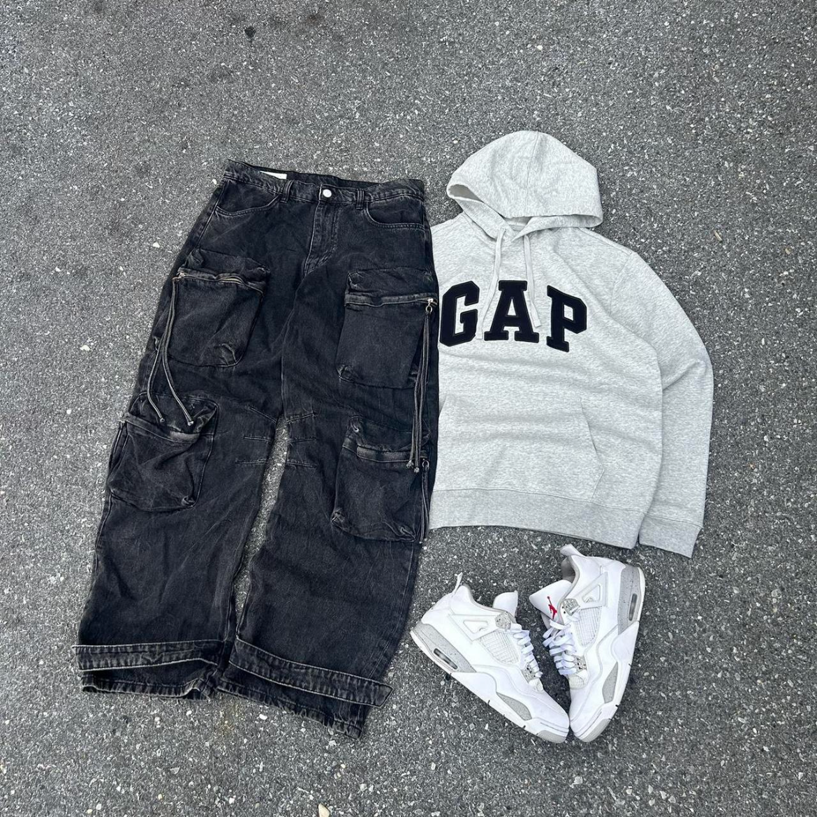 Vintage Grey Gap Hoodie - M