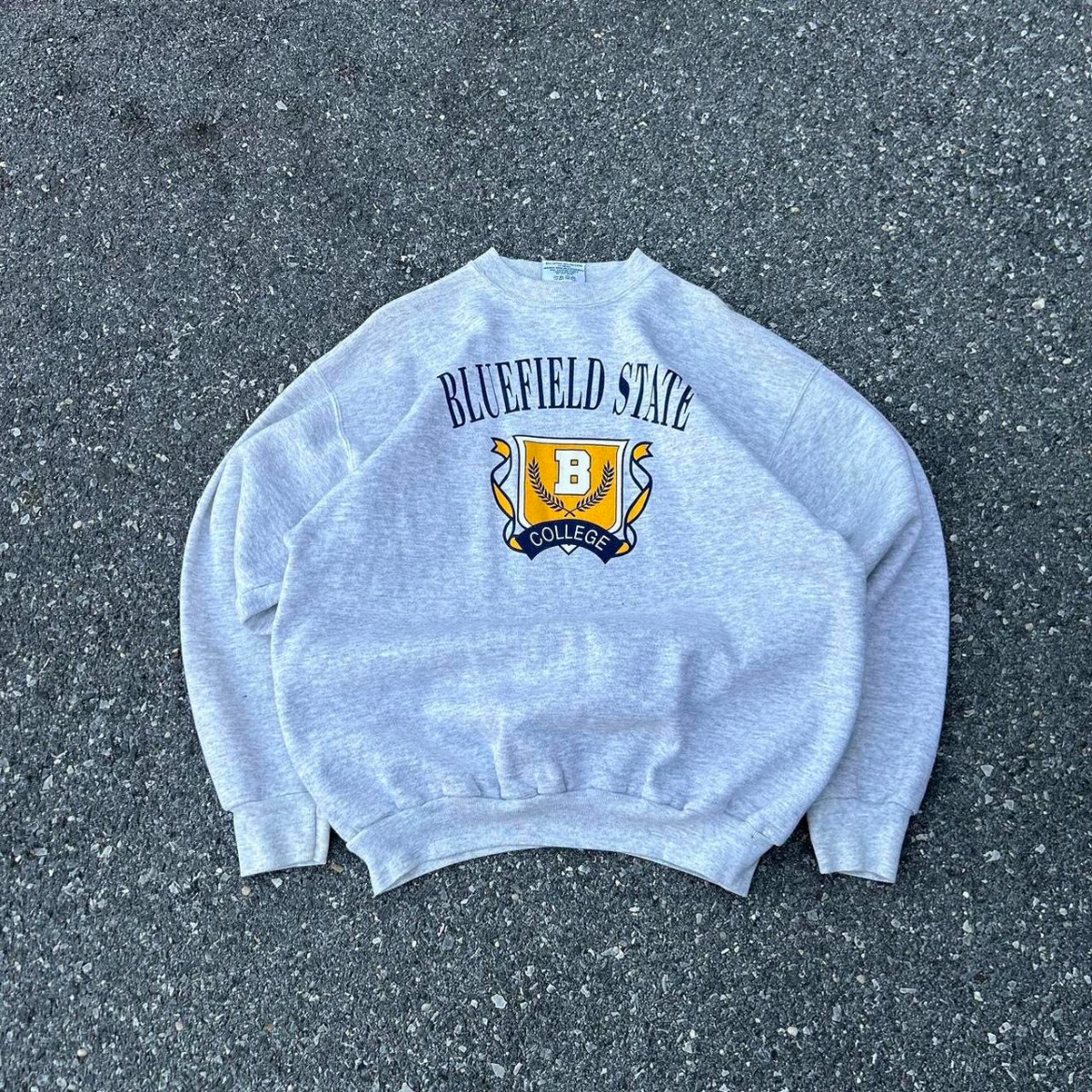 Vintage Grey College Sweatshirt - XL