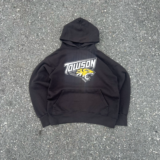 Vintage Black College Hoodie - S