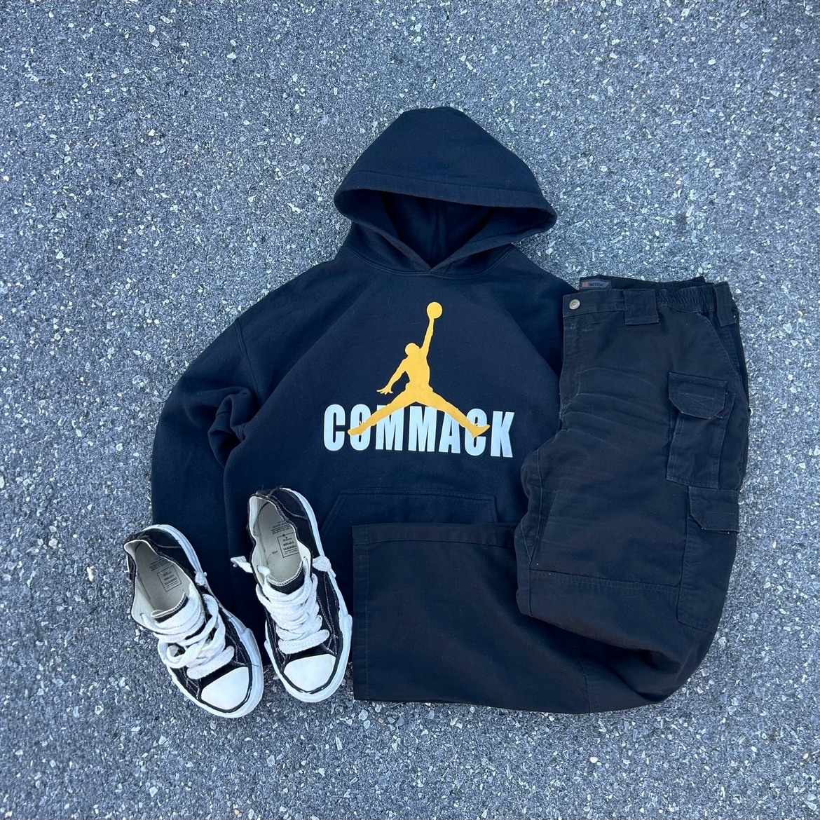 Vintage Black Jumpman Style Hoodie - L