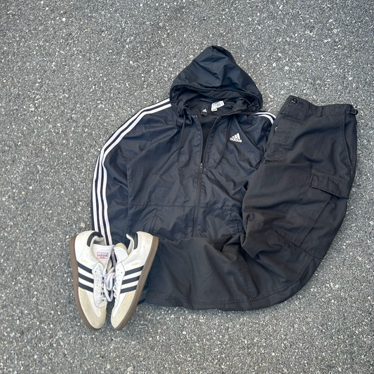 Adidas Black Windbreaker Jacket - S