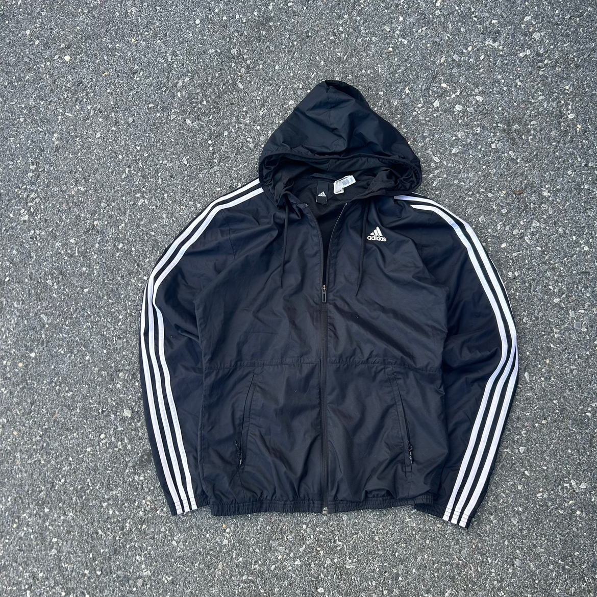 Adidas Black Windbreaker Jacket - S