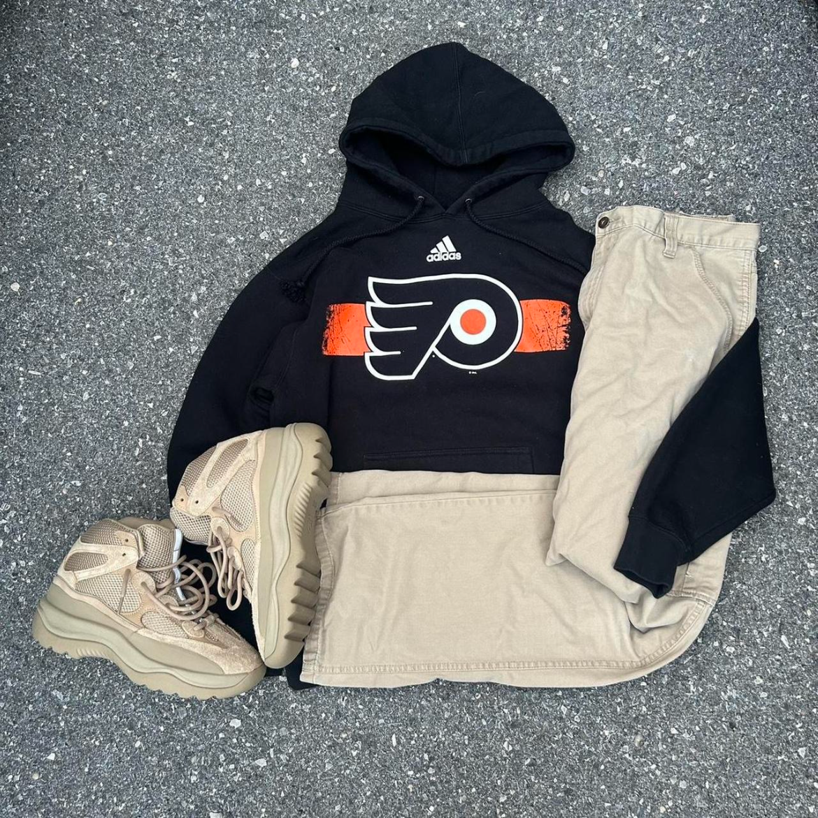 Adidas Black Phillies Hockey Hoodie - S