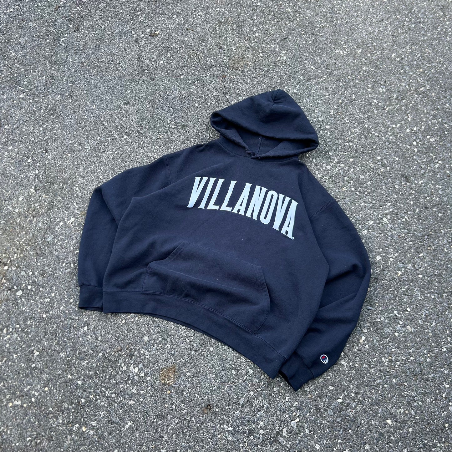 Vintage Champion Navy Villanona College Hoodie - L